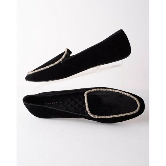 Zara Home Christmas Womens Jeweled Slippers Loafer - Picture 8 of 9